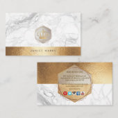 PIXDEZINES IMPERIËLE KROON | MARBLE FAUX GOLD VISITEKAARTJE (Voorkant / Achterkant)