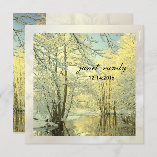 PixDezines in de Bossen, Winterbruiloft Kaart (Voorkant / Achterkant)