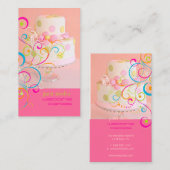 PixDezines  in Roze taart/dij kleur Visitekaartje (Voorkant / Achterkant)