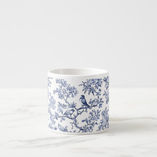 PixDezines Indigo Blauwe Chinoiserie, Vogel Pioenr Espresso Kop