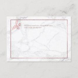 PixDezines INFO KAARTEN/MARBLE+FAUX ROOS GOLD Informatiekaartje