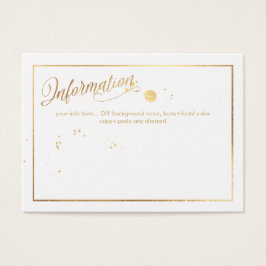 PixDezines Information Kaarten/Marble/White+Gold Visitekaartje