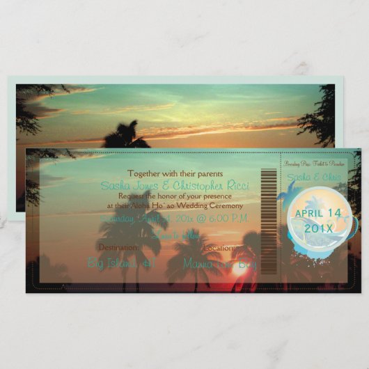 PixDezines instapass hawaii zonsondergang Kaart (Voorkant / Achterkant)