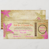 PixDezines Instapass+Strand+Roze Zeester Kaart (Voorkant / Achterkant)