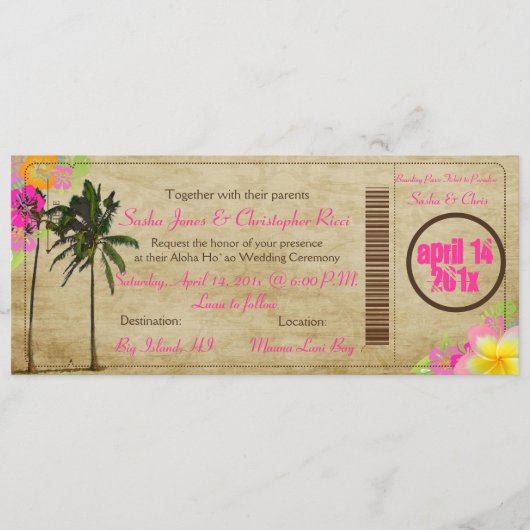 PixDezines instapass/twee vintage palmen Kaart (Voorkant)