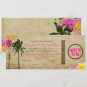 PixDezines instapass/twee vintage palmen Kaart (Voorkant / Achterkant)