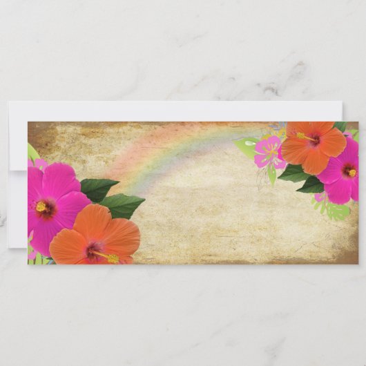 PixDezines instapkaart/hibiscus Kaart (Achterkant)