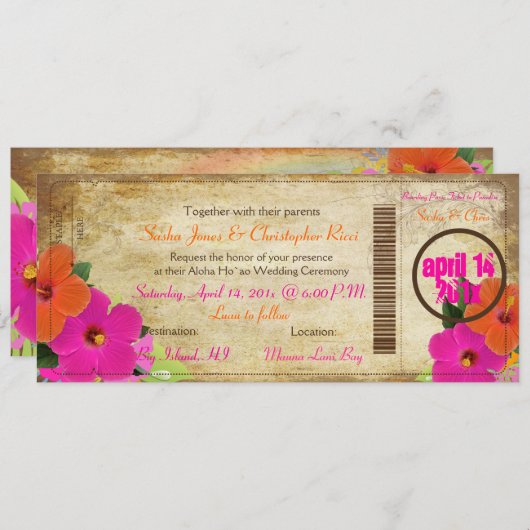 PixDezines instapkaart/hibiscus Kaart (Voorkant / Achterkant)