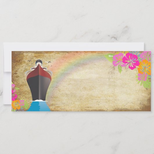 PixDezines  instapkaart/liefdesboot/regenboog Kaart (Achterkant)