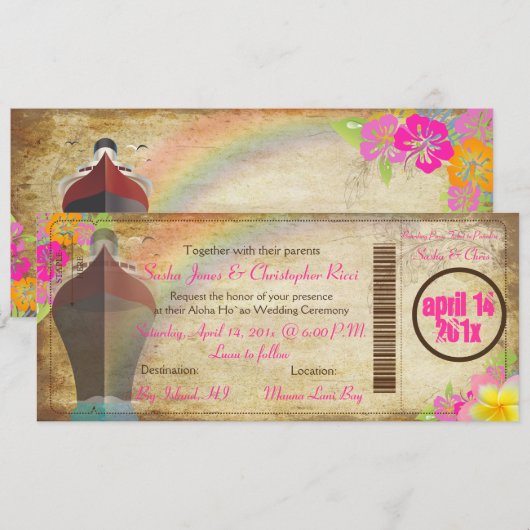 PixDezines  instapkaart/liefdesboot/regenboog Kaart (Voorkant / Achterkant)