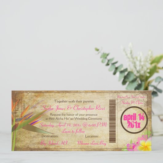 PixDezines  instappen Pass/Bird of Paradise Kaart (Staand voorkant)