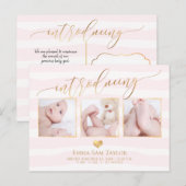 PixDezines introduceert geboortekaartje/strepen Aankondigingskaart (Voorkant / Achterkant)