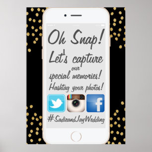 PixDezines iPhone Hashtag ons Sign for Events Poster