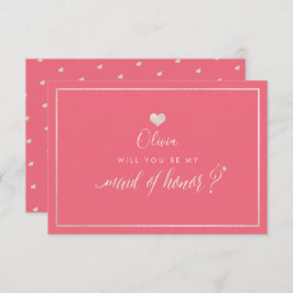 PixDezines Iridescent Blush+Coral, Erekamermeisje Kaart