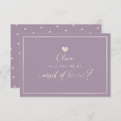 PixDezines Iridescent Blush Pink, Maid of Honor Kaart (Voorkant / Achterkant)