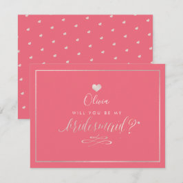 PixDezines Iridescent Blush Roze, Bruidsmeisje Kaart