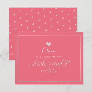 PixDezines Iridescent Blush Roze, Bruidsmeisje Kaart