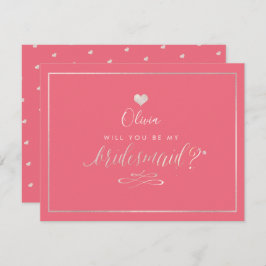 PixDezines Iridescent Blush Roze, Bruidsmeisje Kaart