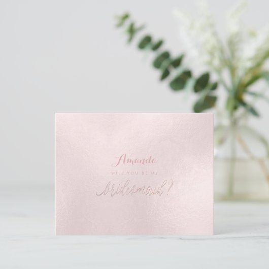 PixDezines Iridescent Blush wil je.. Bridesmaid Kaart (Staand voorkant)
