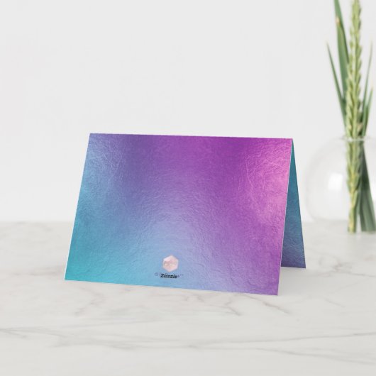 PixDezines Iridescent Ombre Blue Viol ✡ Bedankt Kaart (Achterkant)