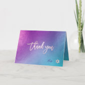 PixDezines Iridescent Ombre Blue Viol ✡ Bedankt Kaart (Voorkant)