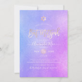 PixDezines Iridescent Paarse Ombre Bat Mitzvah Kaart (Voorkant)