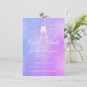 PixDezines Iridescent Rehearsal Dinner Champagne Kaart (Staand voorkant)
