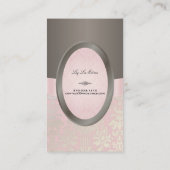 PixDezines Isabella Damask/DIY/pink+titanium Visitekaartje (Achterkant)