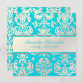 PixDezines Isabella Damask, Pearl+Aqua/DIY kleur Kaart (Voorkant / Achterkant)