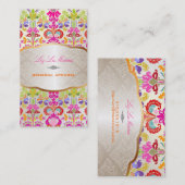 PixDezines isabella damast/meerkleurig Visitekaartje (Voorkant / Achterkant)