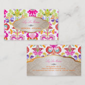 PixDezines isabella damast/meerkleurig Visitekaartje (Voorkant / Achterkant)