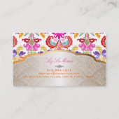 PixDezines isabella damast/meerkleurig Visitekaartje (Achterkant)