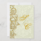 PixDezines IVORY DAMASK NEPGULDEN FILIGREE Kaart (Voorkant)