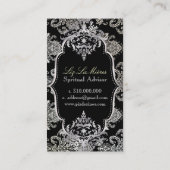 PixDezines Ivory Victoriaans Damask/DIY kleur Visitekaartje (Achterkant)