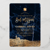 PixDezines Jerusalem+Blue Marble Bar Mitzvah Invit Folie Uitnodiging (Achterkant)