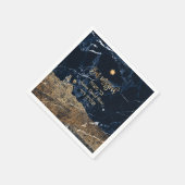 PixDezines Jeruzalem Blauw Marmer Mitzvah Servette Servet (Hoek)