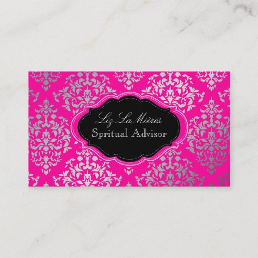 PixDezines Josephine Damask/DIY achtergrond Visitekaartje (Voorkant)