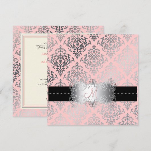 PixDezines Josephine Damask/DIY achtergrondkleur! Kaart (Voorkant / Achterkant)