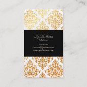 PixDezines Josephine Damask/DIY achtergrondkleur Visitekaartje (Achterkant)