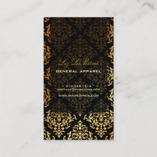 PixDezines Josephine Damask/DIY achtergrondkleur Visitekaartje (Voorkant)