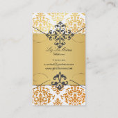 PixDezines Josephine Damask/DIY achtergrondkleur Visitekaartje (Achterkant)