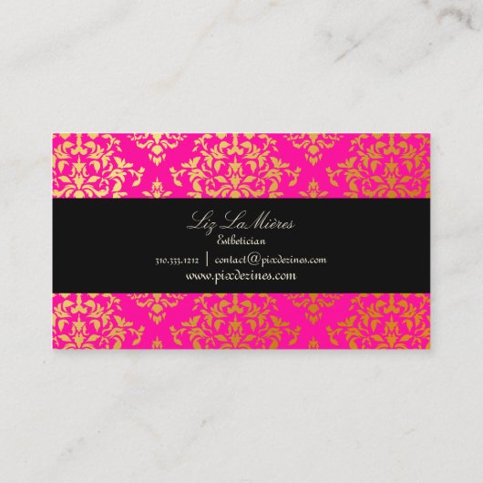 PixDezines Josephine Damask/DIY Background color Visitekaartje (Achterkant)