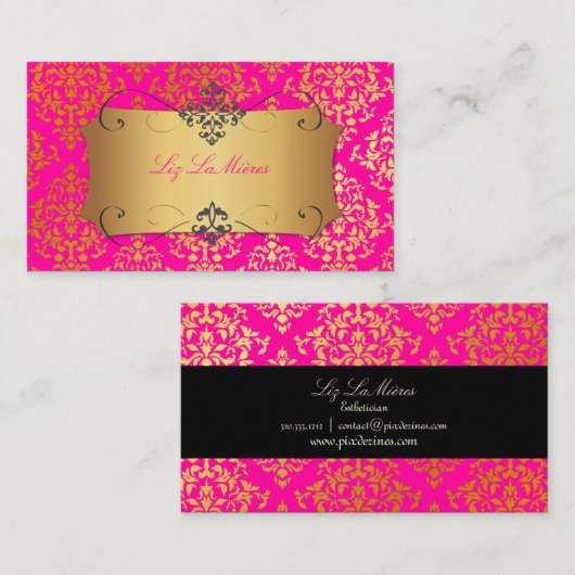 PixDezines Josephine Damask/DIY Background color Visitekaartje (Voorkant / Achterkant)