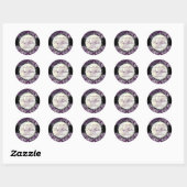 PixDezines Josephine Damask/DIY kleur/pruim Ronde Sticker (Vel)