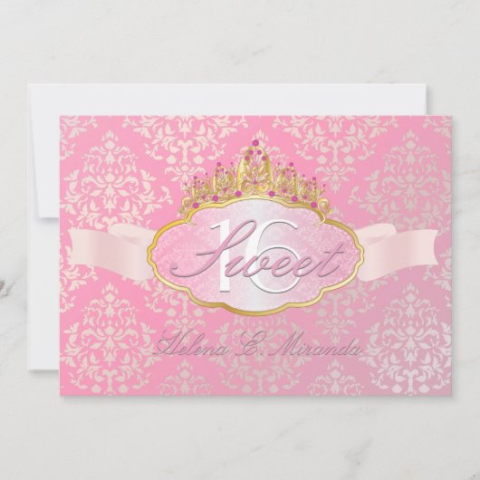 PixDezines josephine damask gezoet 16/tiara Kaart (Voorkant)