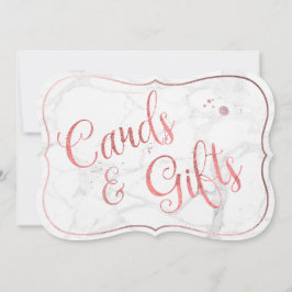 PixDezines Kaarten+Cadeaus Marmer+Roze Goud/Tafelk Kaart