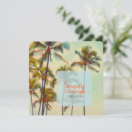 PixDezines kailua bay/tropische bruiloft Kaart (Staand voorkant)