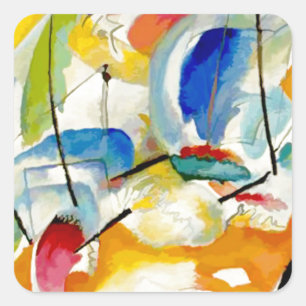 PixDezines Kandinsky 1913 Zeeslag Improv 31 Vierkante Sticker