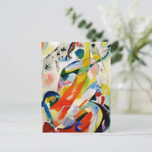 PixDezines Kandinsky 1914 abstract wandpaneel Briefkaart (Staand voorkant)