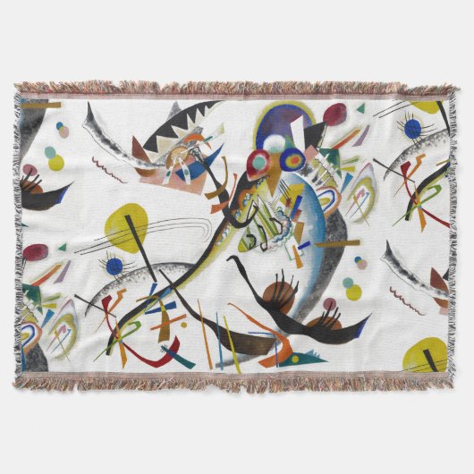 PixDezines Kandinsky 1921 Abstracte Blauwe Segment Deken (Voorkant)